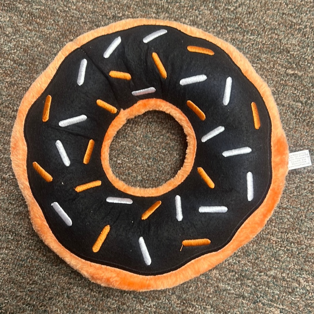 Zippy paws Jumbo Donutz No Stuffing Squeaky Plush Dog Toy Pumpkin Spice jumbo